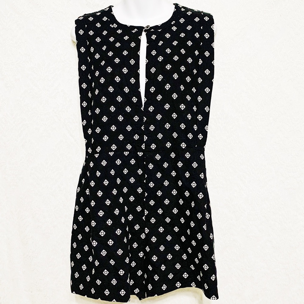 Free People Black Ashley Print Linen Romper SzXS🌴